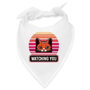 Rote Katze, die dich beobachtet, bunt - Bandana - Weiß - Vorne