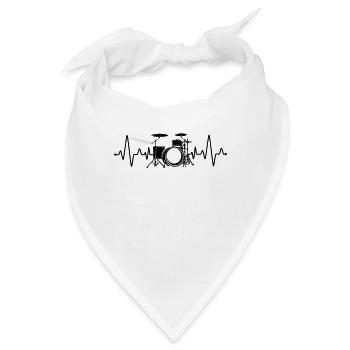 Drums Herzschlag - Bandana - Weiß - Vorne