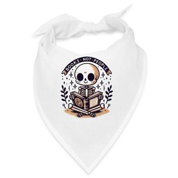 Bücherfreund Skelett Leseliebe - Books not people - Bandana - Weiß - Vorne