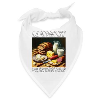 LANDWIRT DEN BRAUCHT JEDER - Bandana - Weiß - Vorne
