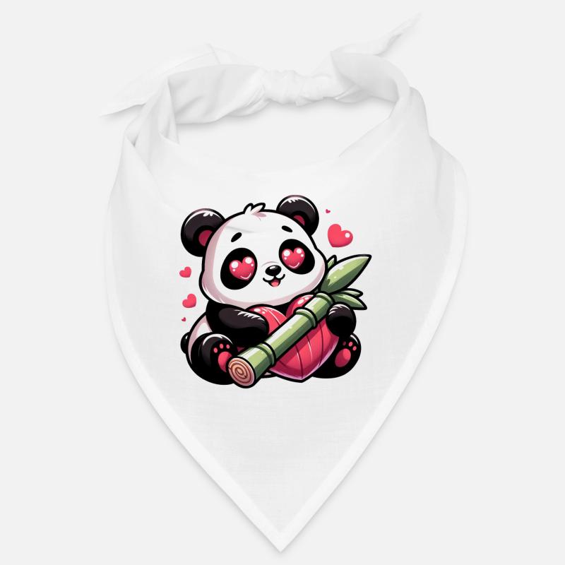 Panda Heart Eye Patchs Bambou de la Saint-Valentin Bandana