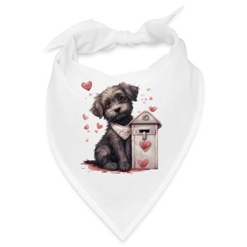 Hund liefert Liebesbrief Valentinstag Hund - Bandana - Weiß - Vorne