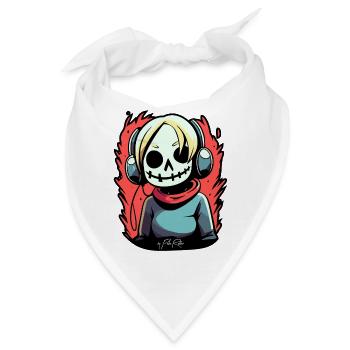 Bounce with me, Manga Girl Musik - Bandana - Weiß - Vorne