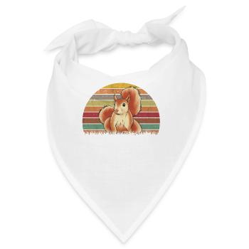 Eichhörnchen Retro Squirrel - Bandana - Weiß - Vorne