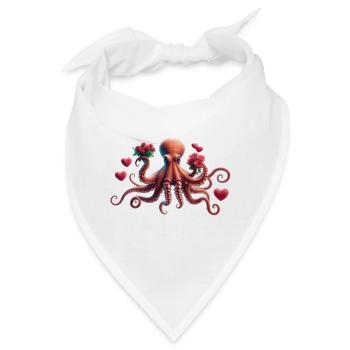Oktopus Tentakel Geschenke Valentinstag Meer der Liebe - Bandana - Weiß - Vorne