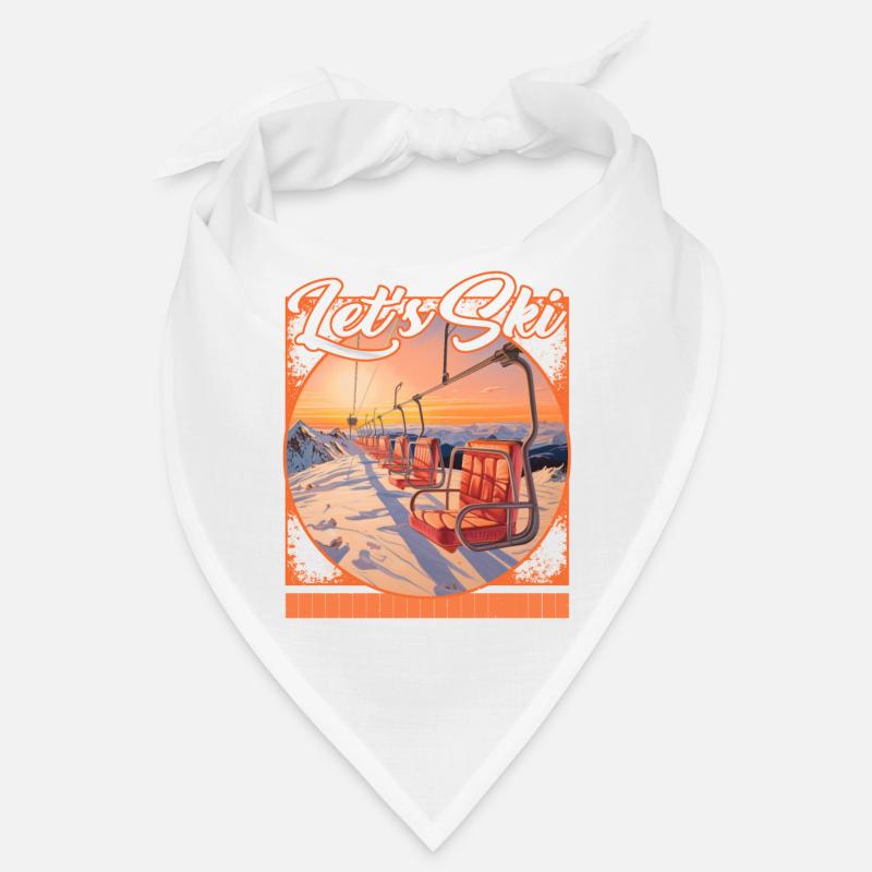 Let’s Ski Vintage Ski Lift Setting Sun Backdrop Bandana