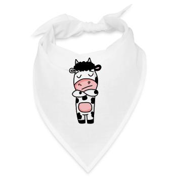 Kuh ist genervt - Bandana - Weiß - Vorne