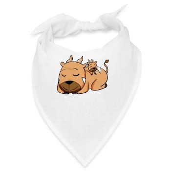 Antilope Familie - Antilope mit Baby - Bandana - Weiß - Vorne