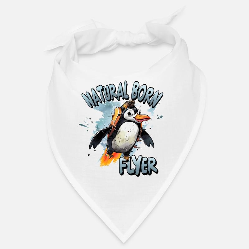Pilots Penguin Natural Born Flyer Funny Saying Bandana