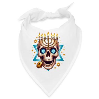 Festival of Lights Totenkopf-T-Shirt Chanukka Menorah - Bandana - Weiß - Vorne
