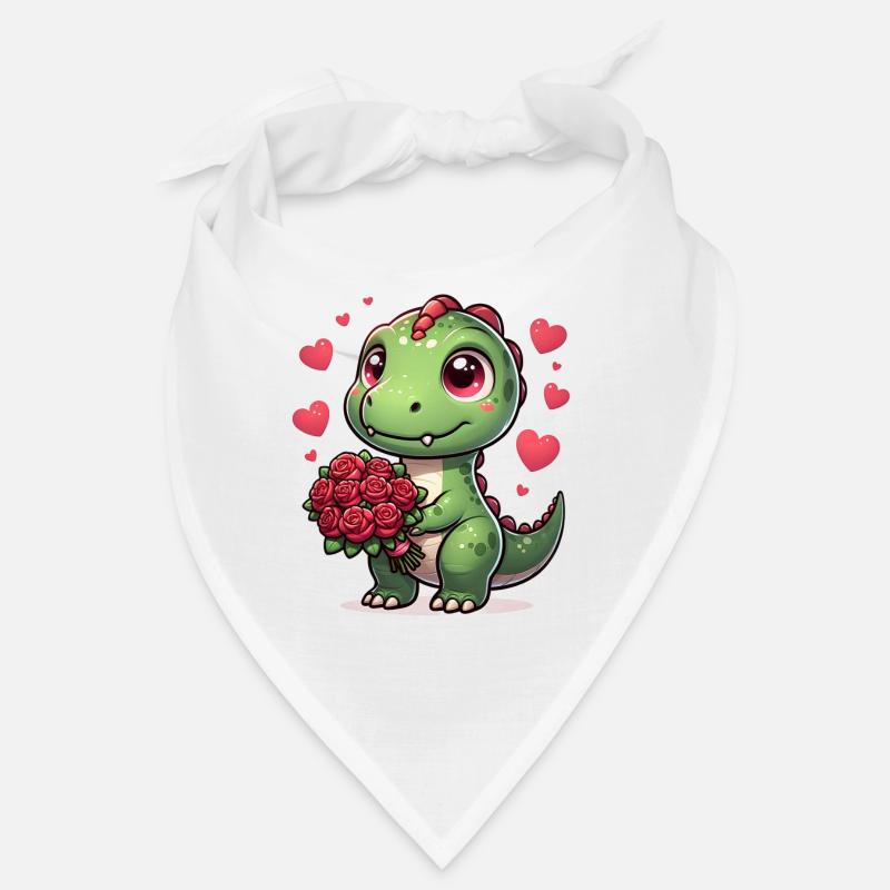 Rosenstrauß T-Rex Romantischer Dino Valentinstag Bandana