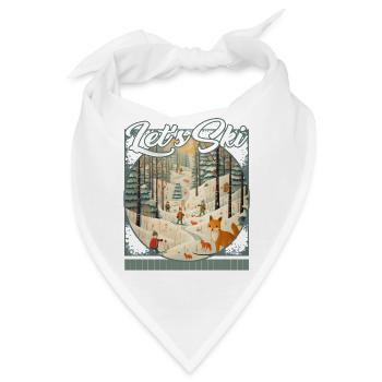 Let's Ski Skiing Waldkreaturen Skurriler Skifahrer Fuchs - Bandana - Weiß - Vorne