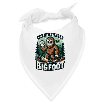 Lustiges Leben ist besser mit Bigfoot Happy Squatchin' - Bandana - Weiß - Vorne