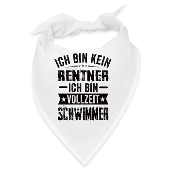 Ich Bin Kein Rentner Ich Bin Vollzeit Schwimmer - Bandana - Weiß - Vorne