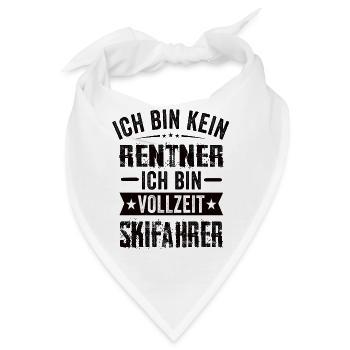Ich Bin Kein Rentner Ich Bin Vollzeit Skifahrer - Bandana - Weiß - Vorne