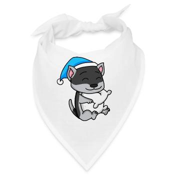 Siberian Husky Schlafen Müdigkeit Hund - Bandana - Weiß - Vorne