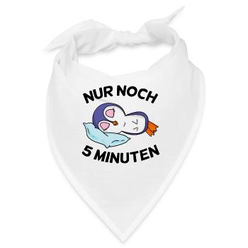 Nur noch 5 Minuten Langschläfer Schlafen Müdigkeit - Bandana - Weiß - Vorne