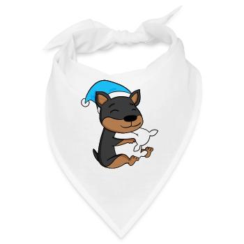 Schlafen Müdigkeit Hund Kissen Schlafmütze - Bandana - Weiß - Vorne