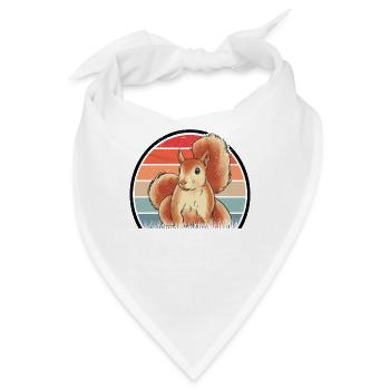 Eichhörnchen Retro Squirrel - Bandana - Weiß - Vorne