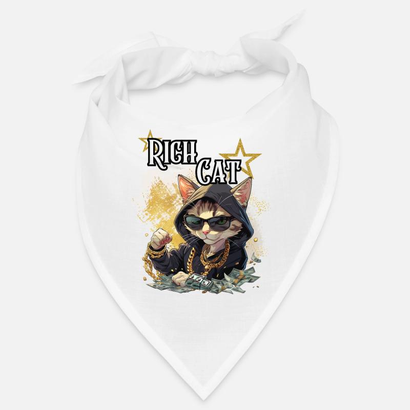 chat riche, humour, fun, fun, cool, luxe, riche, Bandana