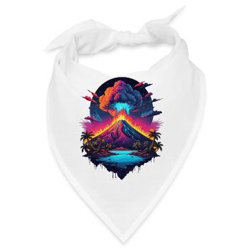 Vulkan Ausbruch - Bandana - Weiß - Vorne