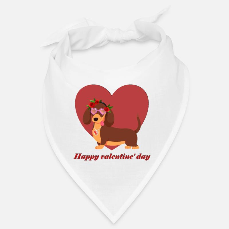 teckel, amour, saint valentin, saint valentin Bandana