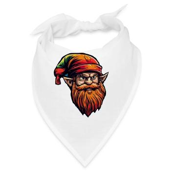 Kobold Zwerg mit Bart und Zipfelmütze Irland - Bandana - Weiß - Vorne