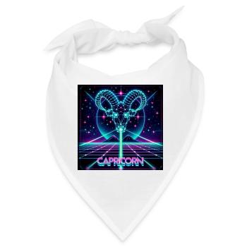 80er Jahre Retro Futuristischer Steinbock - Bandana - Weiß - Vorne