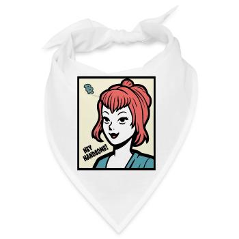 Hey, Hübscher! sagt eine bezaubernde Dame - Bandana - Weiß - Vorne