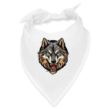 Wolfsgewitter Kopfprint - Bandana - Weiß - Vorne