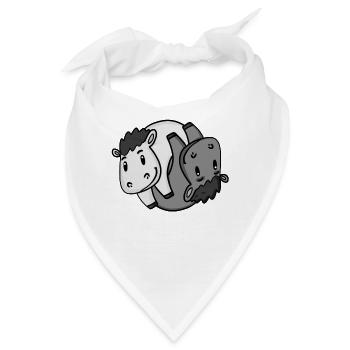 Yin Yang Pferd Pferde Pferdebesitzer Reiten - Bandana - Weiß - Vorne