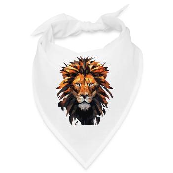 Geometric Lion Animation - Bandana - Weiß - Vorne