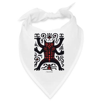 Abstrakte Kunst eines okkulten schwarzen Katers - Bandana - Weiß - Vorne