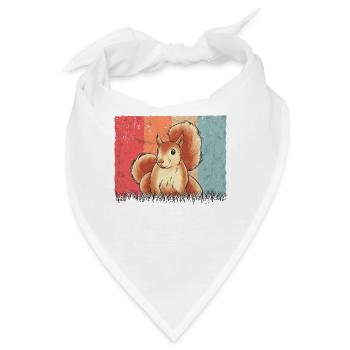 Eichhörnchen Retro Squirrel - Bandana - Weiß - Vorne