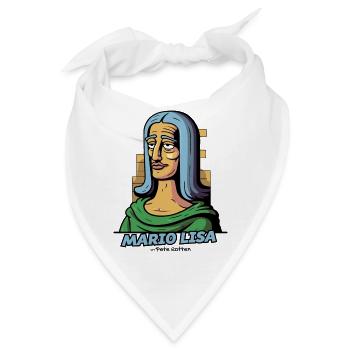 Mario Lisa ist besser als Lisa's Mona - Bandana - Weiß - Vorne
