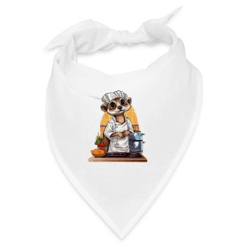 Erdmännchen kochen Koch Kochmütze Herdmännchen - Bandana - Weiß - Vorne