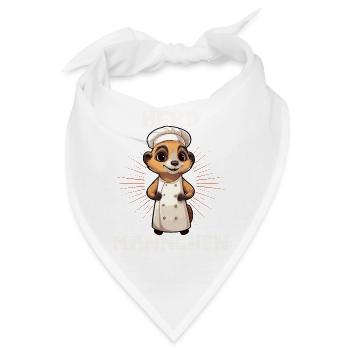 Erdmännchen kochen Koch Kochmütze Herdmännchen - Bandana - Weiß - Vorne