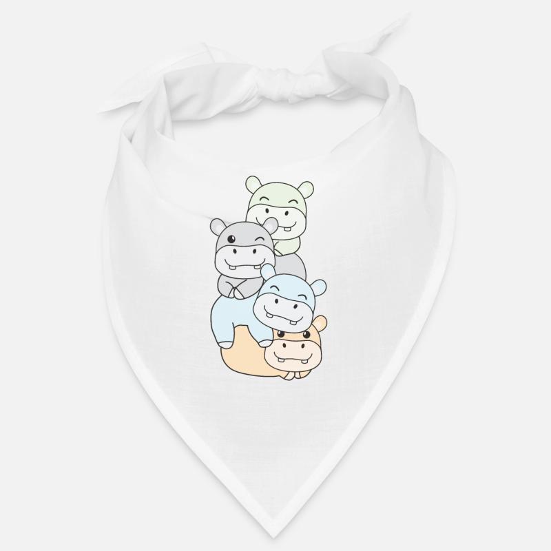Drapeau sans étiquette fierté LGBTQ hippopotame mignon Bandana