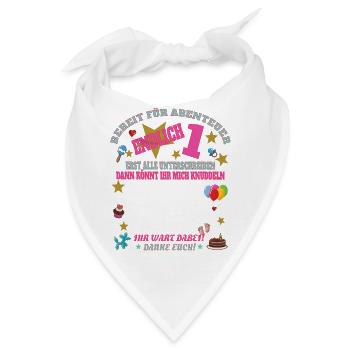 1. Geburtstag Junge Gästebuch Mädchen - Bandana - Weiß - Vorne
