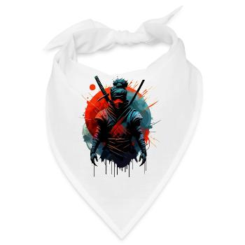Kriegerischer Ninja Samurai Japan - Bandana - Weiß - Vorne