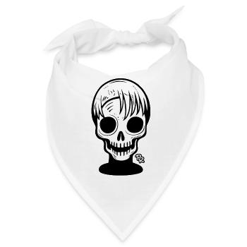 Unheimliches Totenkopf Mädchen - Bandana - Weiß - Vorne