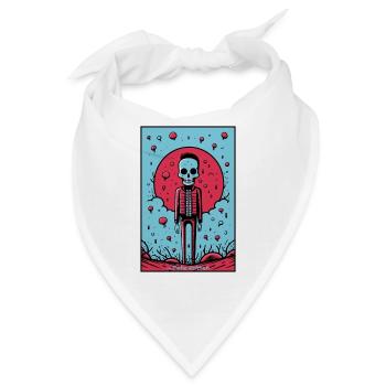 Modisches Skelett in einer öden Landschaft - Bandana - Weiß - Vorne