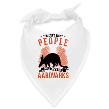 Erdferkel Geschenk Aardvark - Bandana - Weiß - Vorne