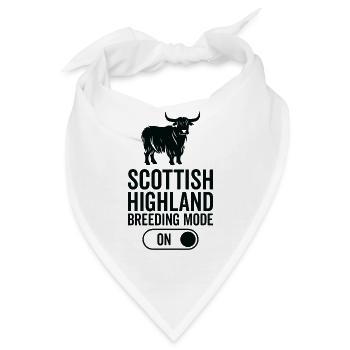 Kuhzuchtmodus Auf - Schottisches Hochland - Bandana - Weiß - Vorne
