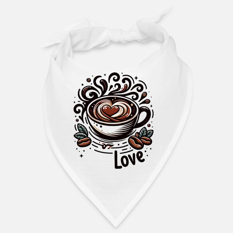 Kaffeeliebe - Bandana - Weiß