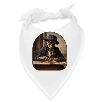 Künstler Skelett Malen Auf Rock On - Bandana - Weiß - Vorne