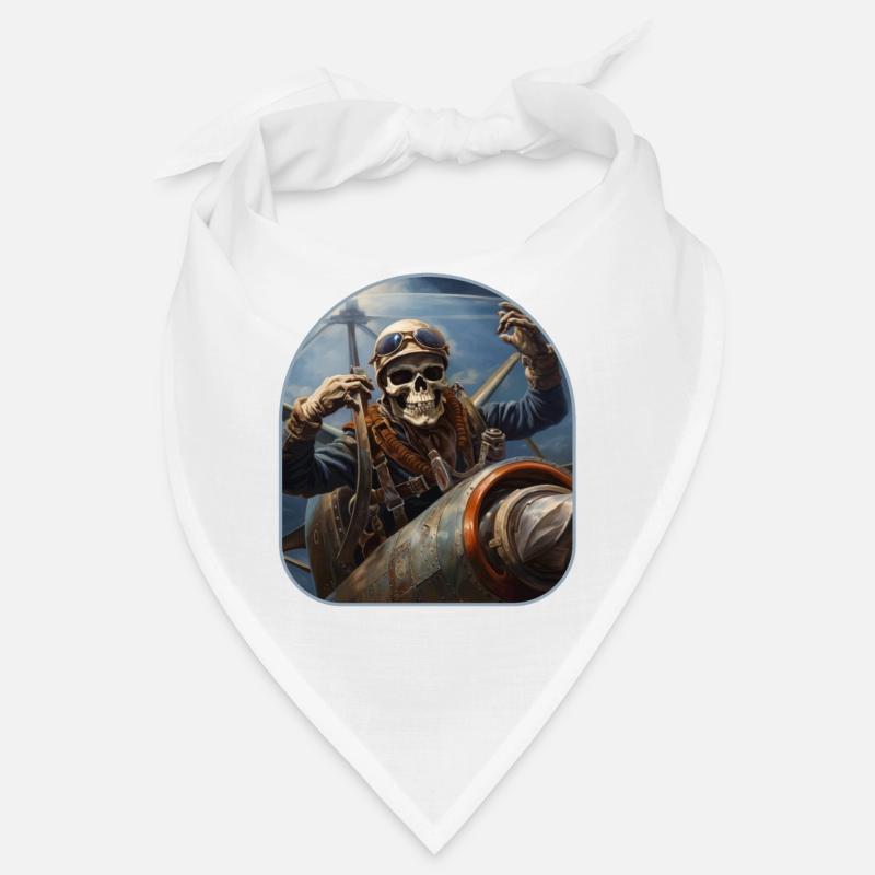 Aviator Skeleton Soaring Rock On - Bandana - Weiß