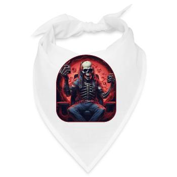 Gamer Skeleton Rock auf Highscore - Bandana - Weiß - Vorne