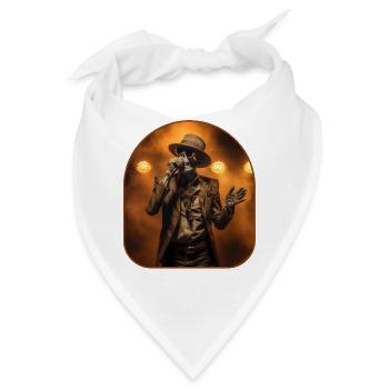 Classic Rocker Skeleton Fedora Aviator Shades T-Shirt - Bandana - Weiß - Vorne