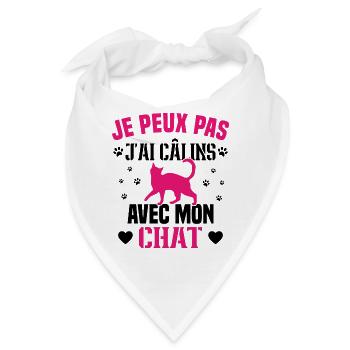 Ich kann nicht mit meiner Katze kuscheln Humor Katze - Bandana - Weiß - Vorne